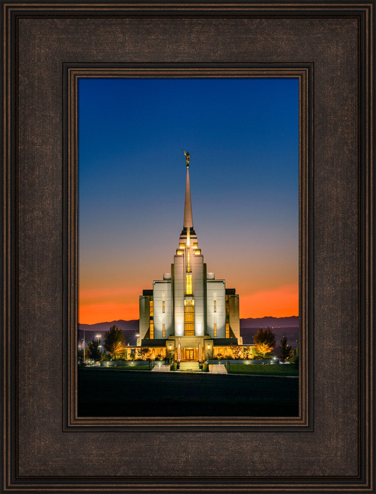 Rexburg Temple - Orange Sunset