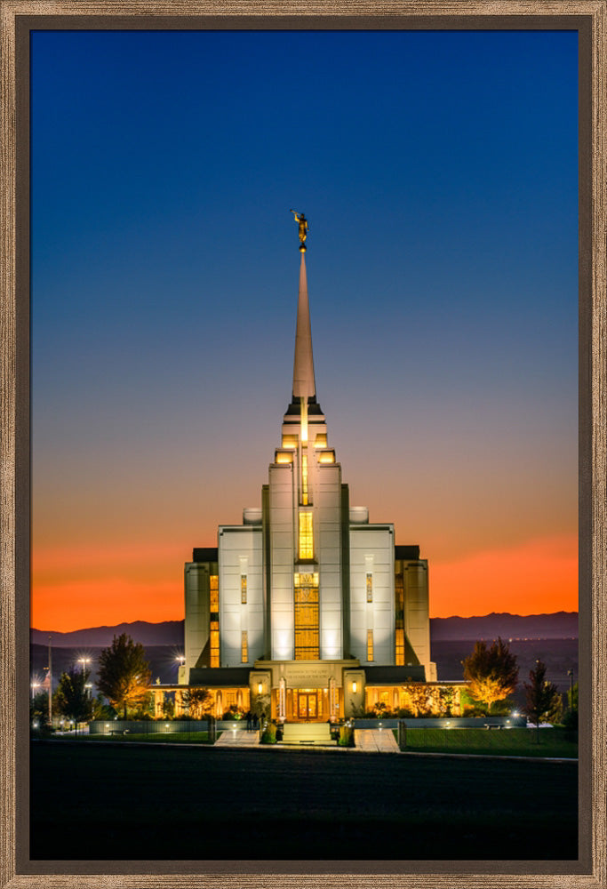 Rexburg Temple - Orange Sunset