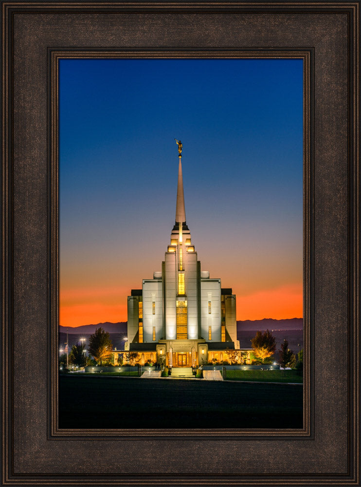 Rexburg Temple - Orange Sunset