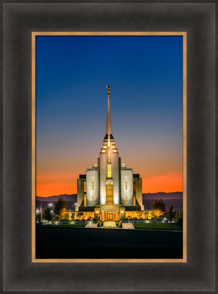 Rexburg Temple - Orange Sunset
