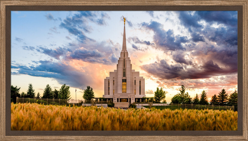 Rexburg Temple - Fiery Sunset by Scott Jarvie