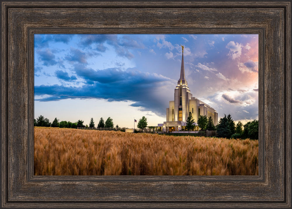Rexburg Temple - Field Sunset by Scott Jarvie