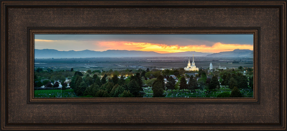 Brigham City Temple - Valley at Sunset