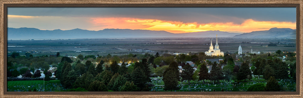 Brigham City Temple - Valley at Sunset