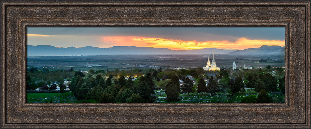 Brigham City Temple - Valley at Sunset