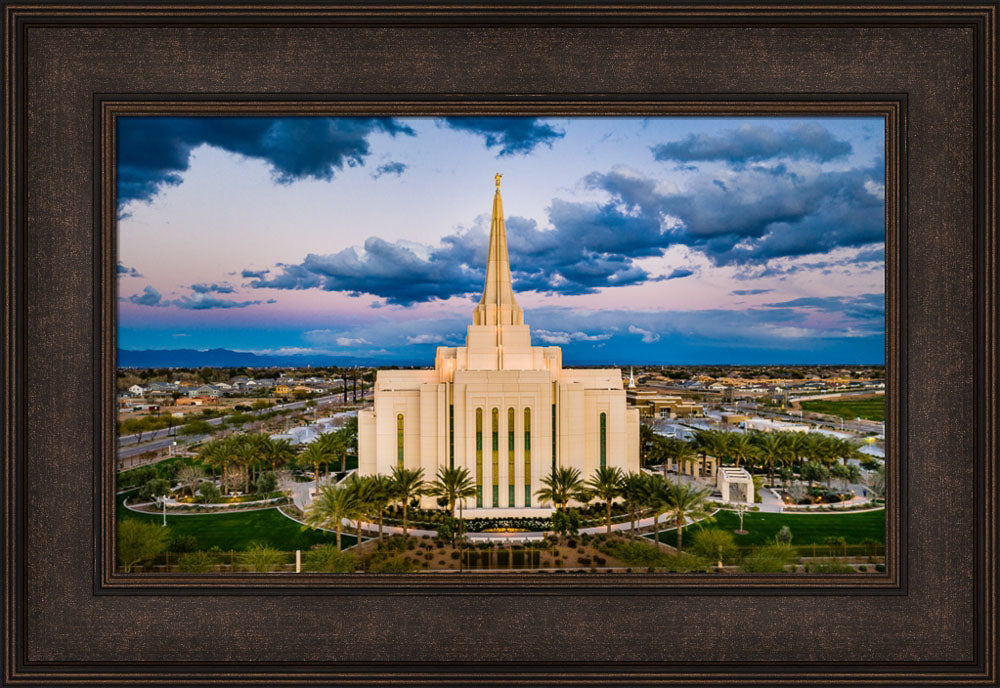 Gilbert Arizona Temple - Evening Aerial by Scott Jarvie