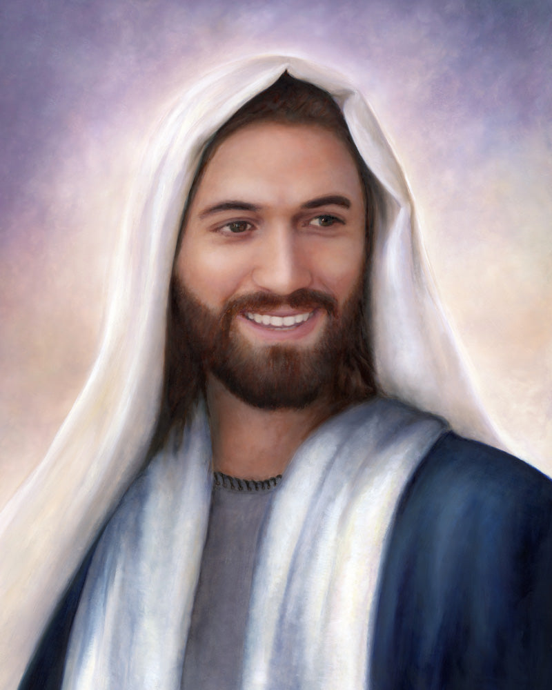 Portrait of Jesus christ smiling.