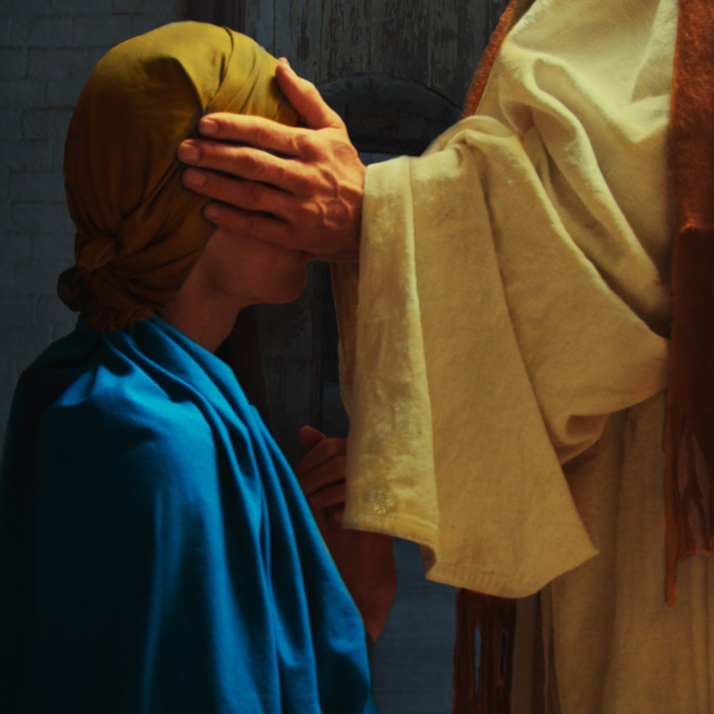 Christ healing the blind man.