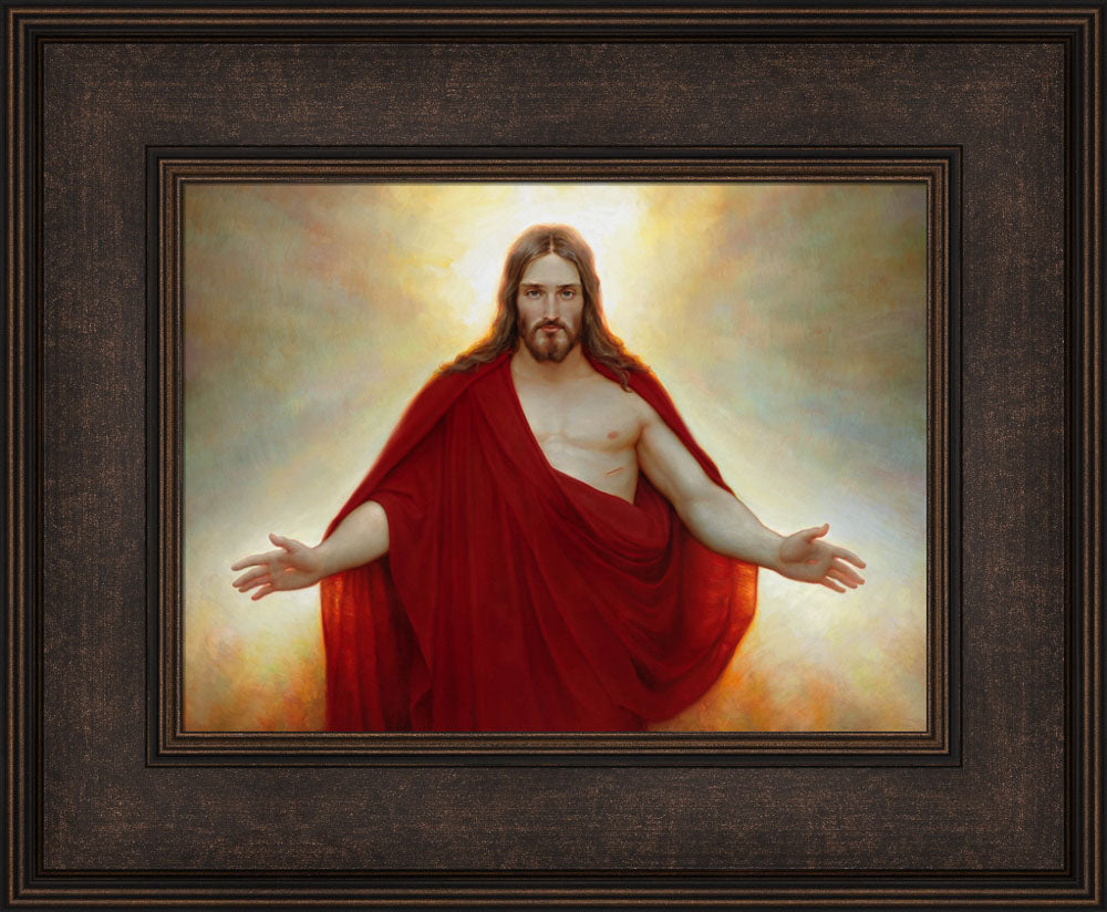 Living Christ 18x21 framed giclee canvas bronze frame