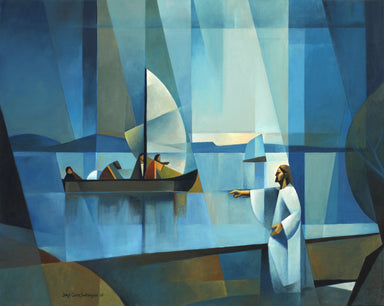 From the shore Jesus calls fishermen to become fishers of men.