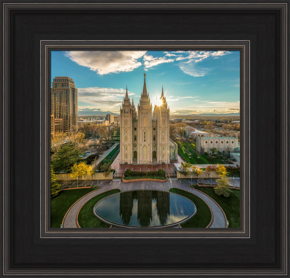 Salt Lake Temple - City Sunset