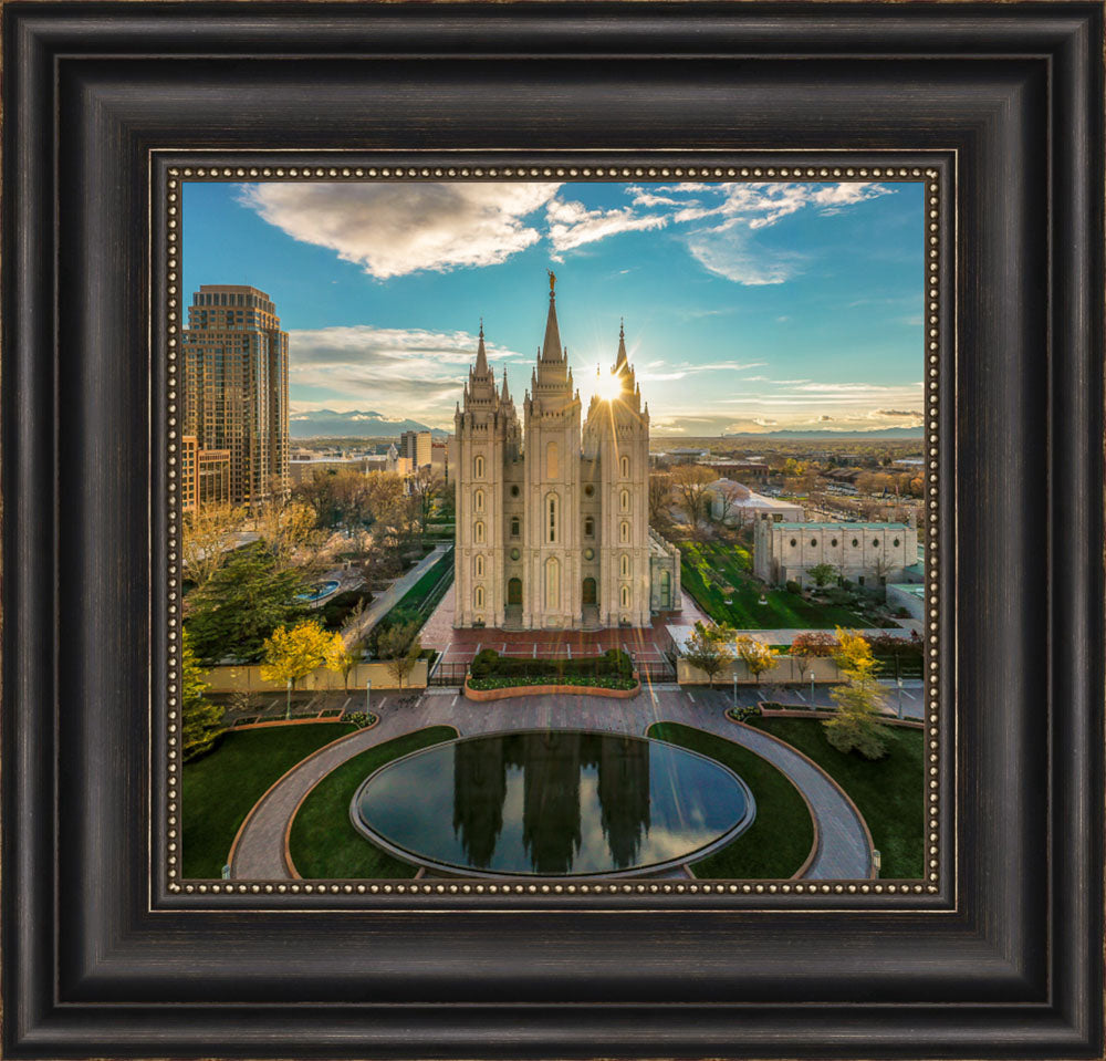 Salt Lake Temple - City Sunset