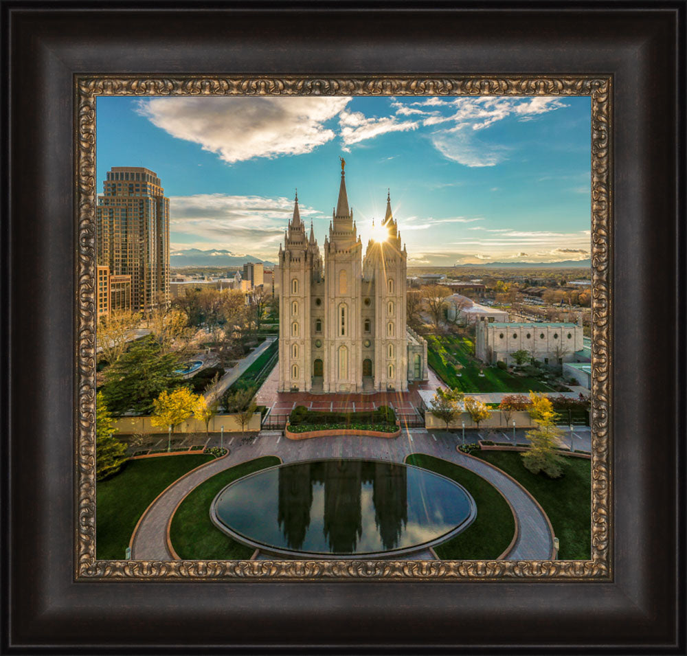 Salt Lake Temple - City Sunset