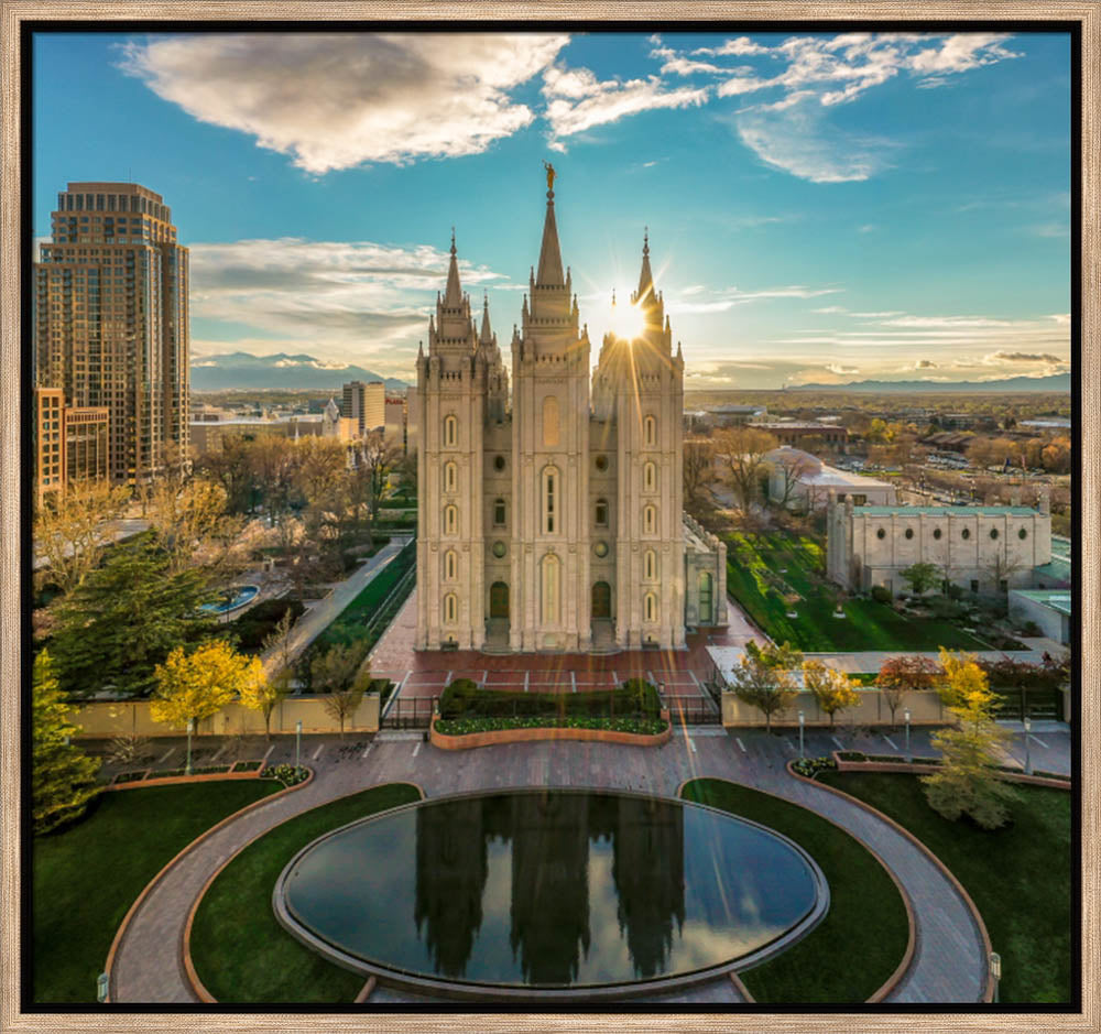 Salt Lake Temple - City Sunset