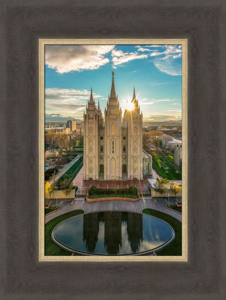 Salt Lake Temple - City Sunset