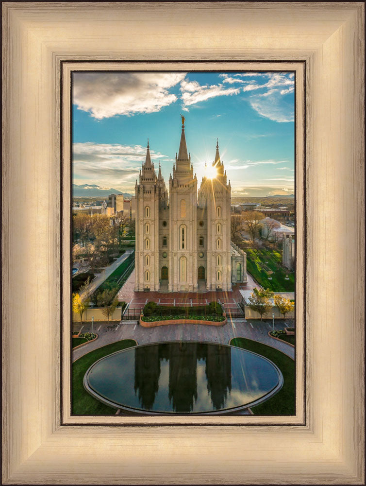 Salt Lake Temple - City Sunset
