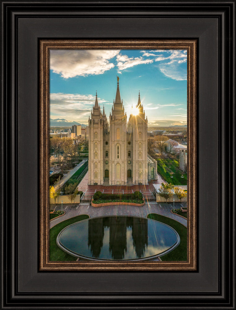 Salt Lake Temple - City Sunset