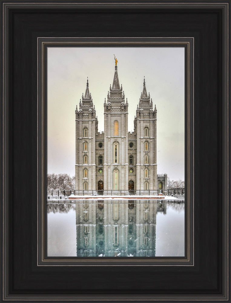 Salt Lake Temple - Snowfall Reflection