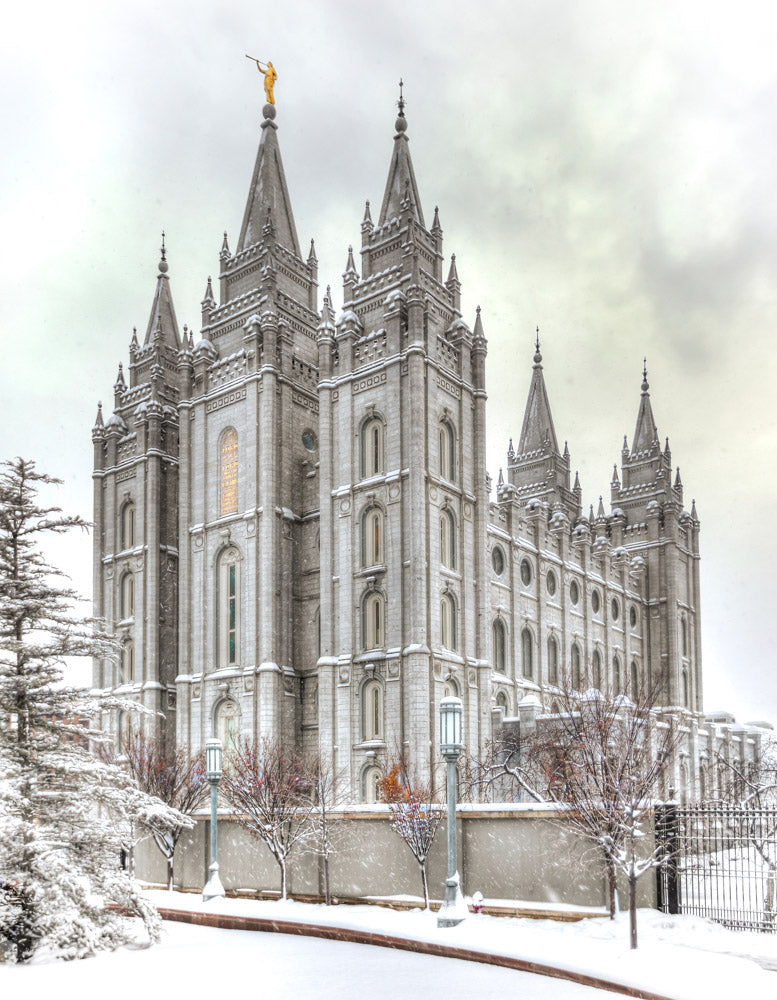 Salt Lake Temple - Snowy View