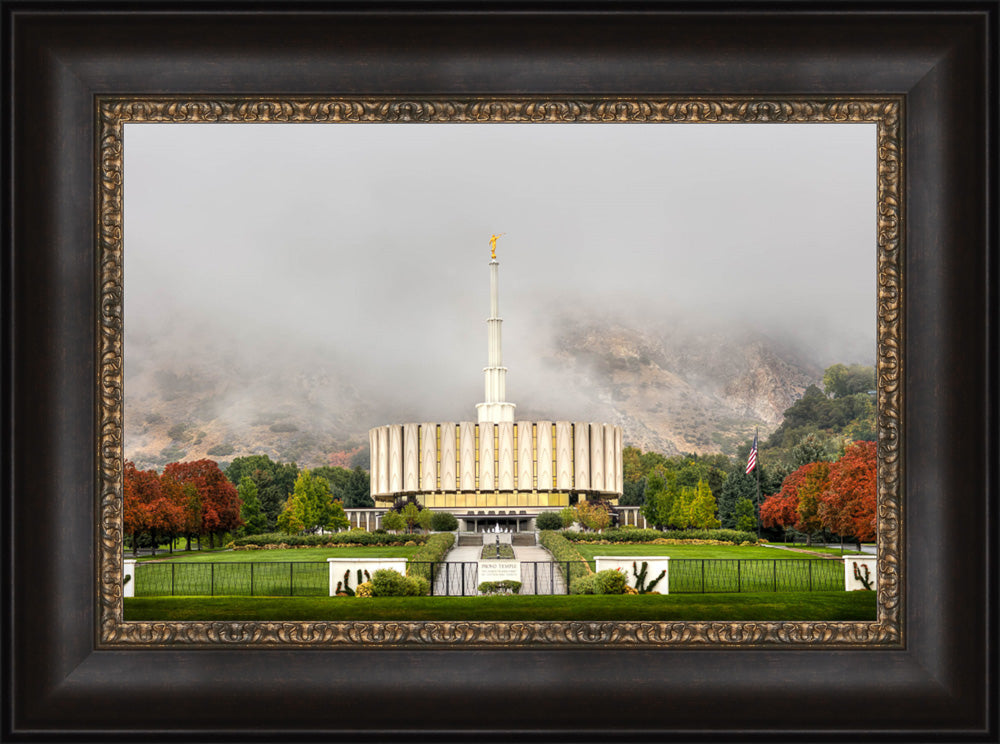 Provo Temple - Fall Fog