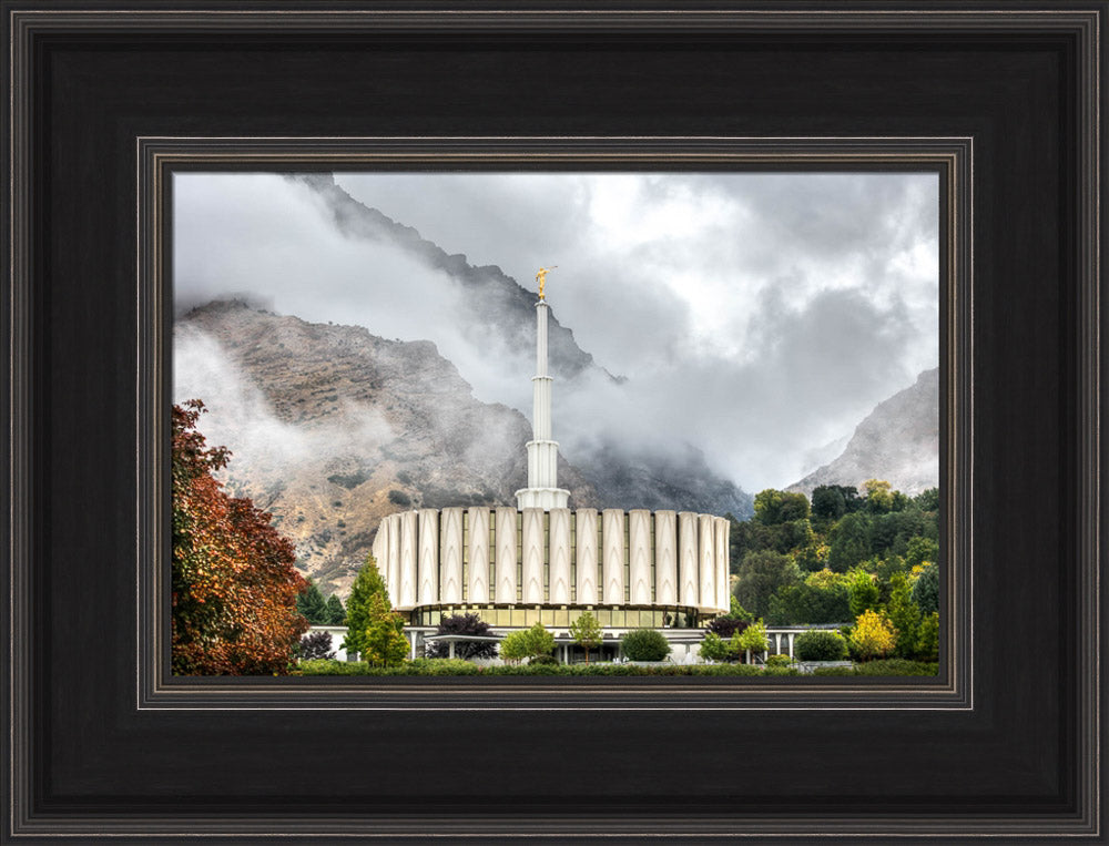 Provo Temple - Foggy Mountains by Kyle Woodbury