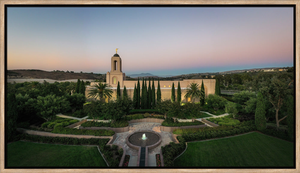 Newport Beach Temple - Courtyard View by Kyle Woodbury
