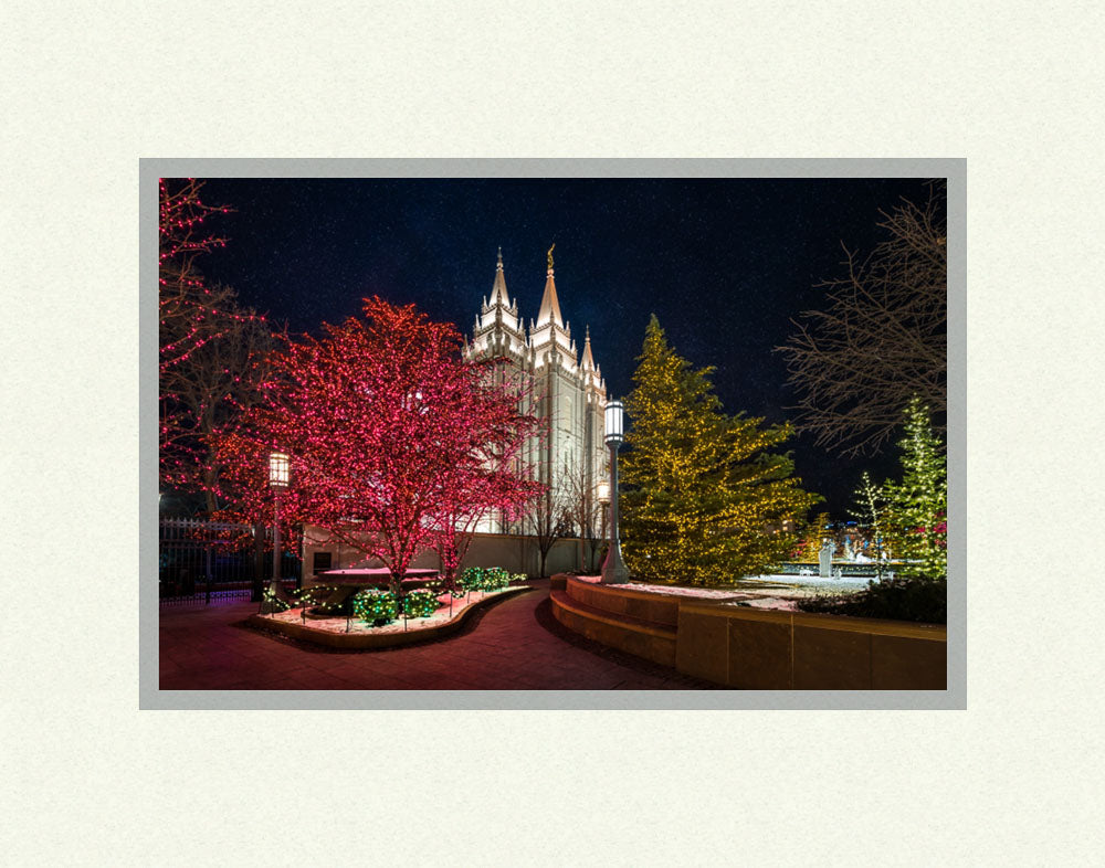 Salt Lake Temple - Christmas Pathway by Lance Bertola