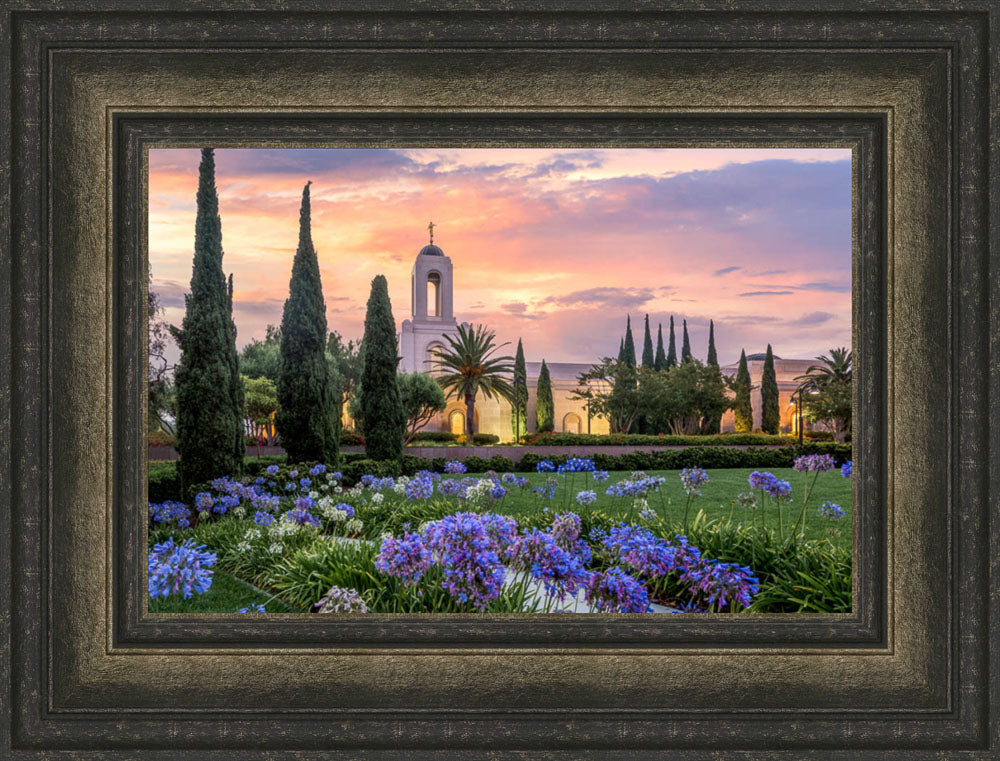 Newport Beach Temple - Flower Pathway by Lance Bertola