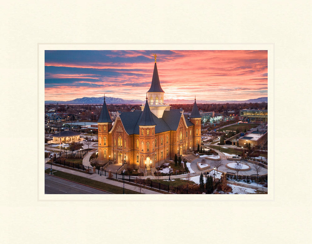 Provo City Center Temple - Winter Valley Sunset by Lance Bertola