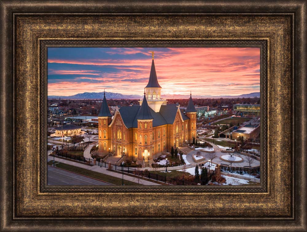 Provo City Center Temple -  Winter Valley Sunset by Lance Bertola