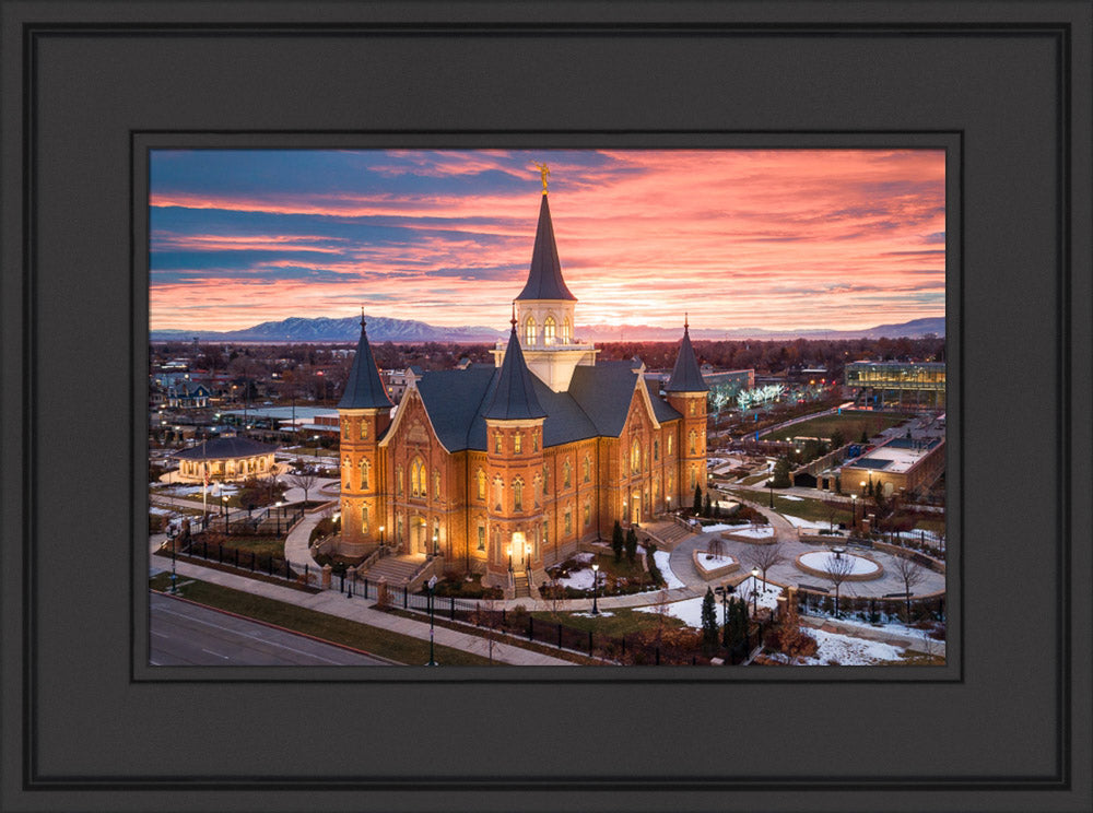 Provo City Center Temple - Winter Valley Sunset by Lance Bertola