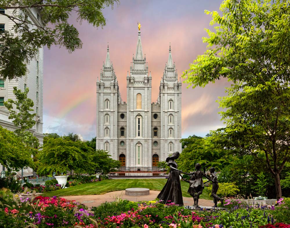 Salt Lake Temple - Spring Statue