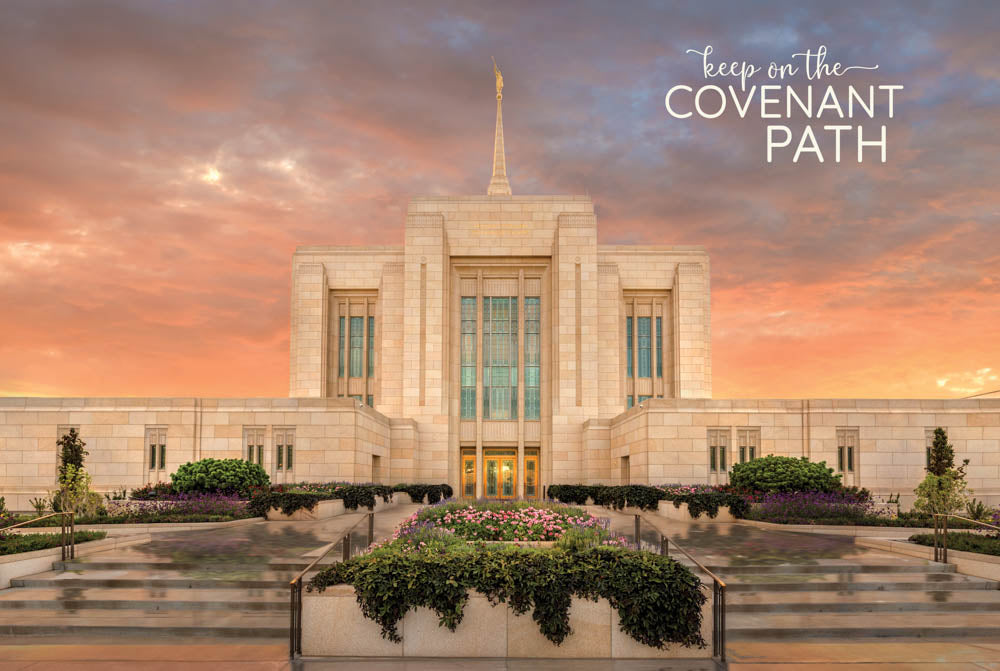 Ogden Temple - Garden Panoramic 12x18 repositionable poster