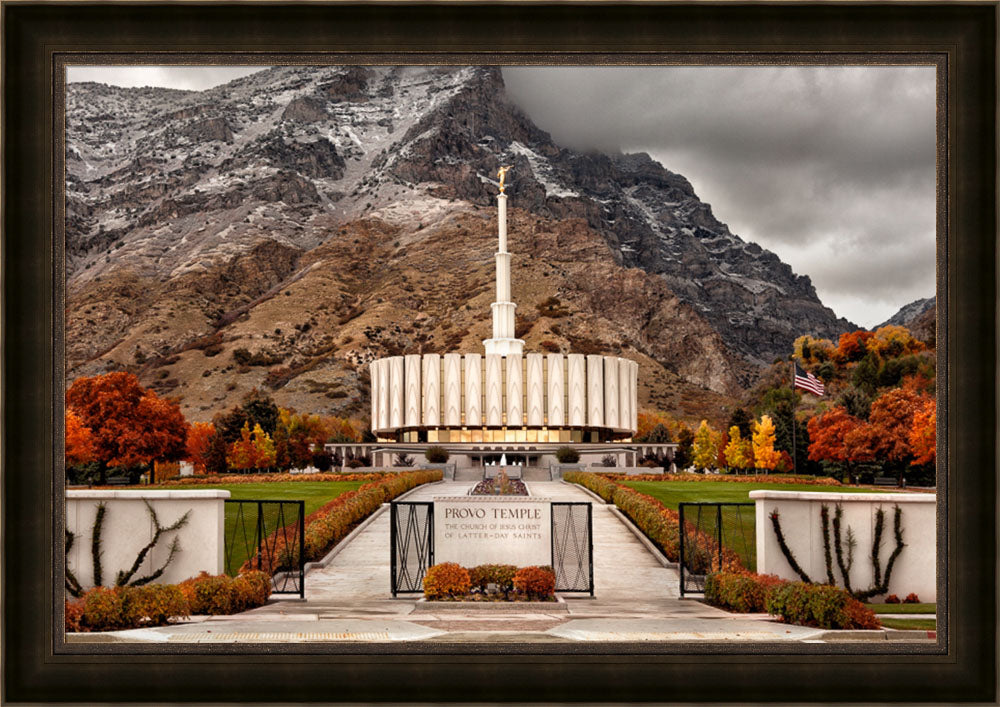 Provo Temple - Fall Gates by Robert A Boyd