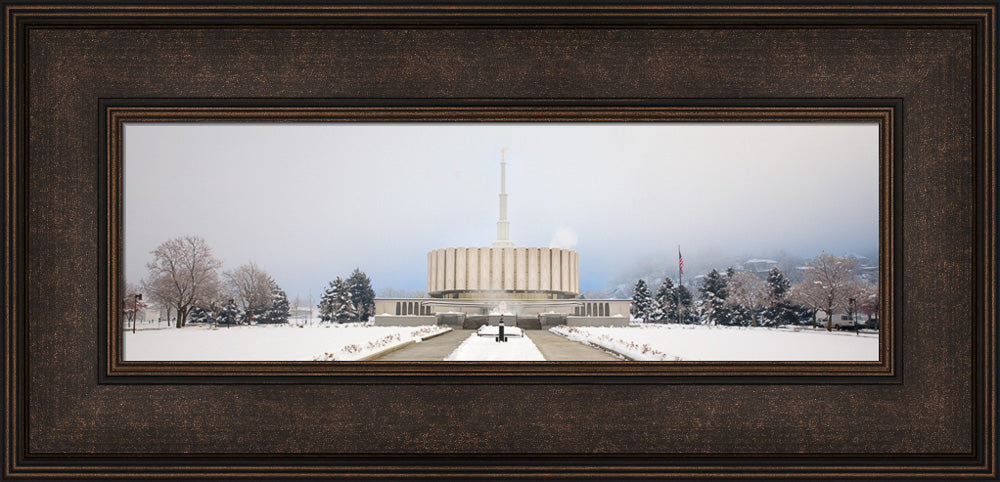 Provo Temple - Fog Panoramic