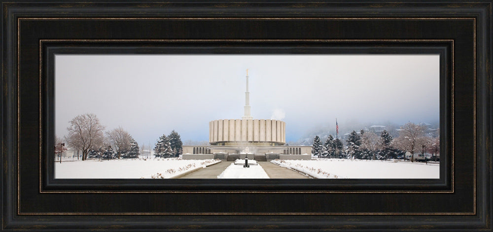 Provo Temple - Fog Panoramic