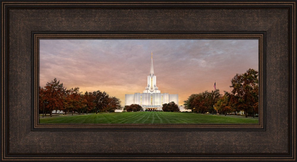 Jordan River Temple - Fall Sunset Panoramic