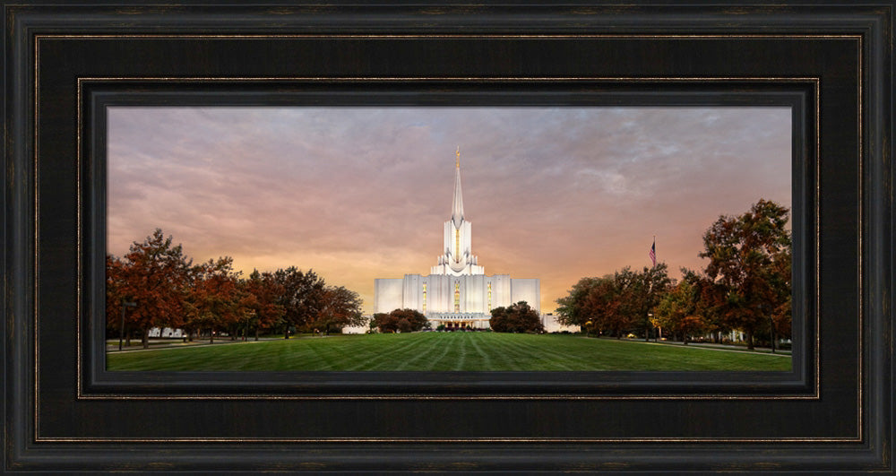 Jordan River Temple - Fall Sunset Panoramic