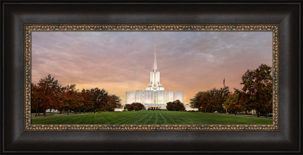 Jordan River Temple - Fall Sunset Panoramic
