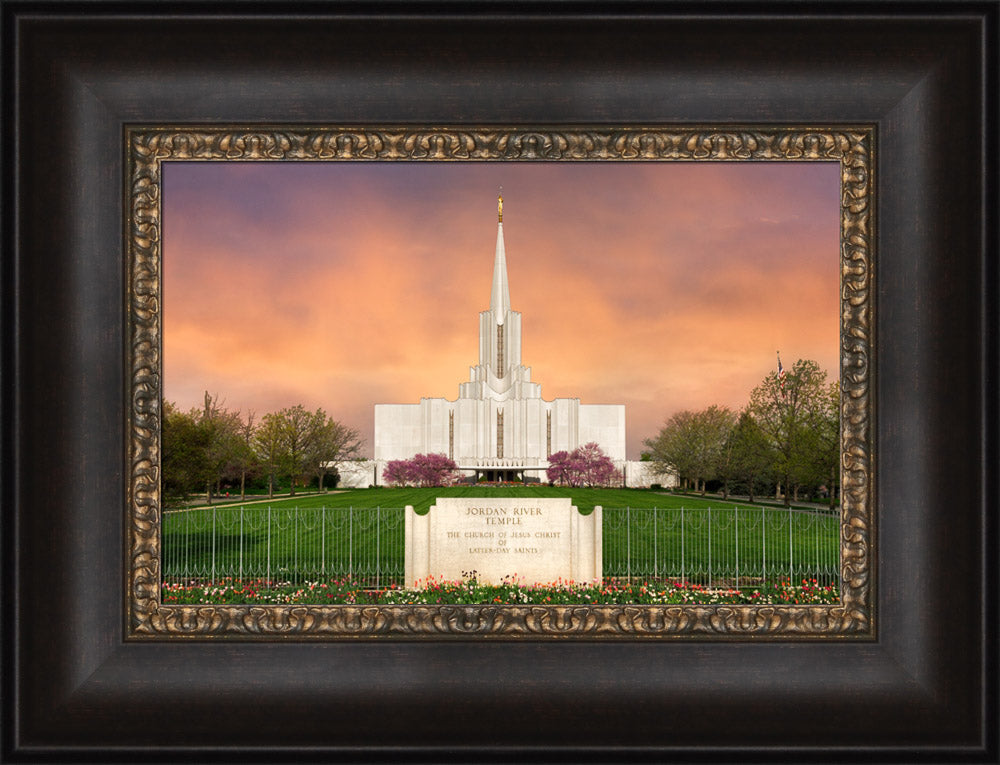 Jordan River Temple - Vibrant Sunrise Panoramic