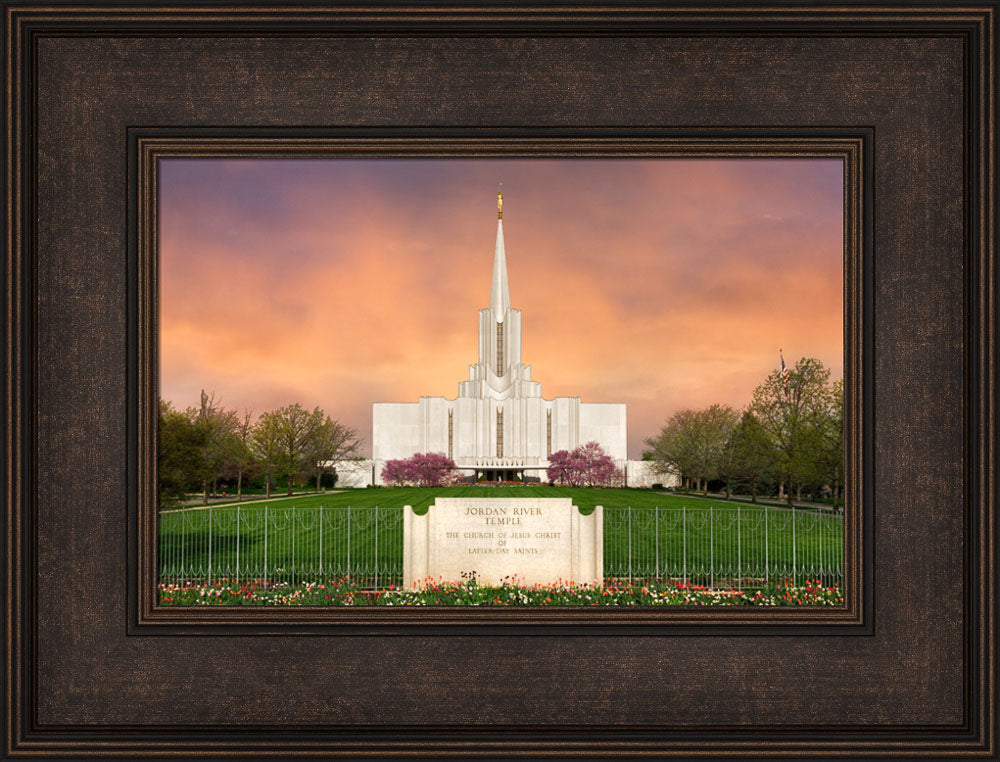 Jordan River Temple - Vibrant Sunrise Panoramic