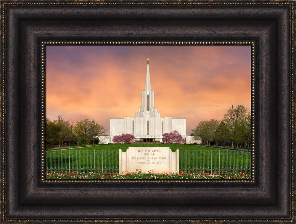 Jordan River Temple - Vibrant Sunrise Panoramic