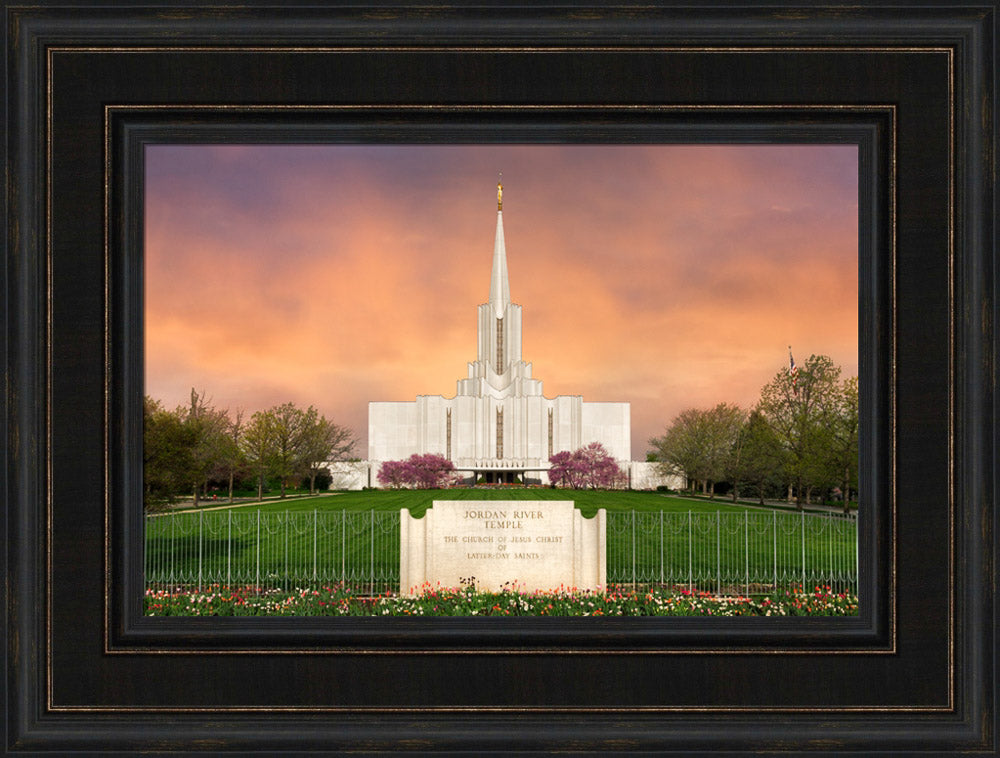 Jordan River Temple - Vibrant Sunrise Panoramic