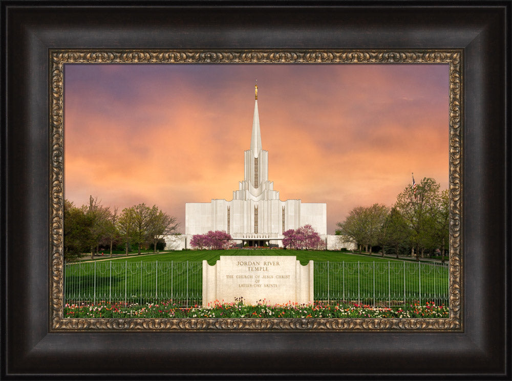 Jordan River Temple - Vibrant Sunrise Panoramic