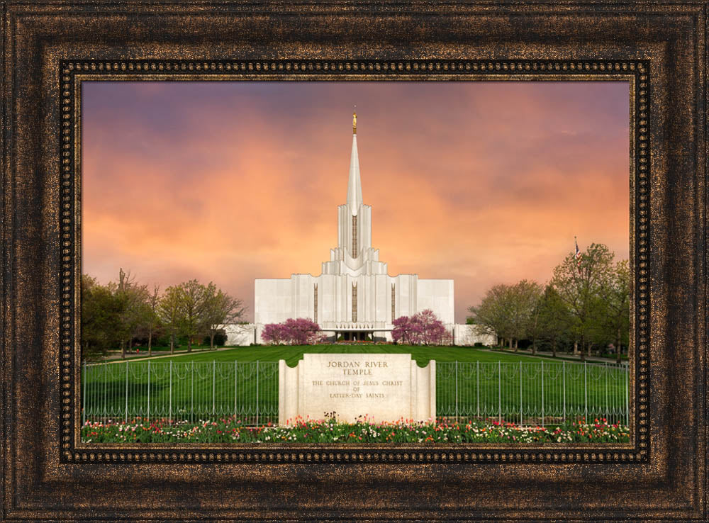 Jordan River Temple - Vibrant Sunrise Panoramic