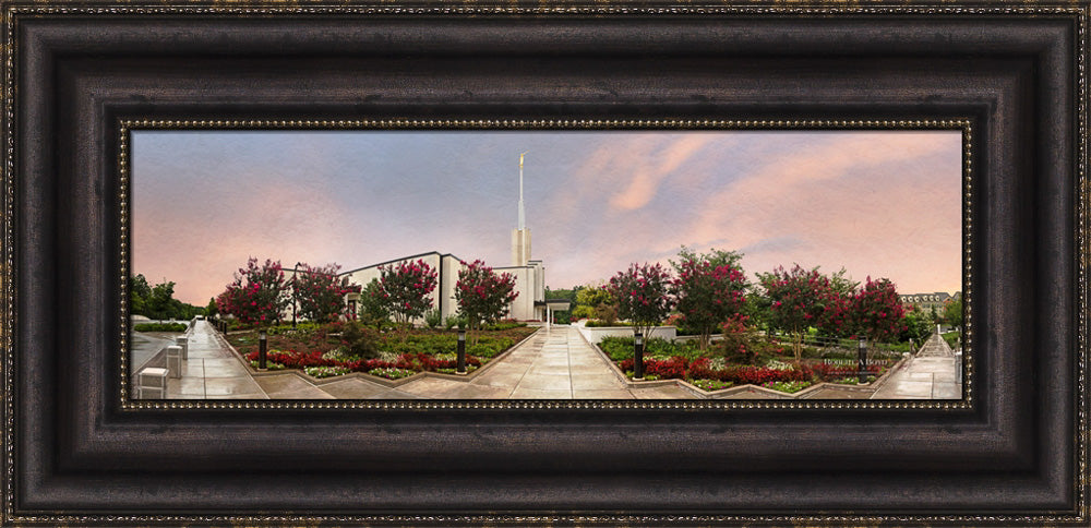 Atlanta Temple - Blossoming Trees Panoramic by Robert A Boyd