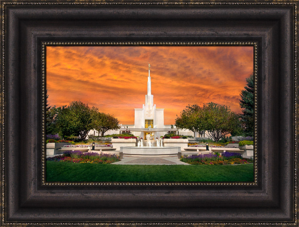 Denver Temple - Orange Sky