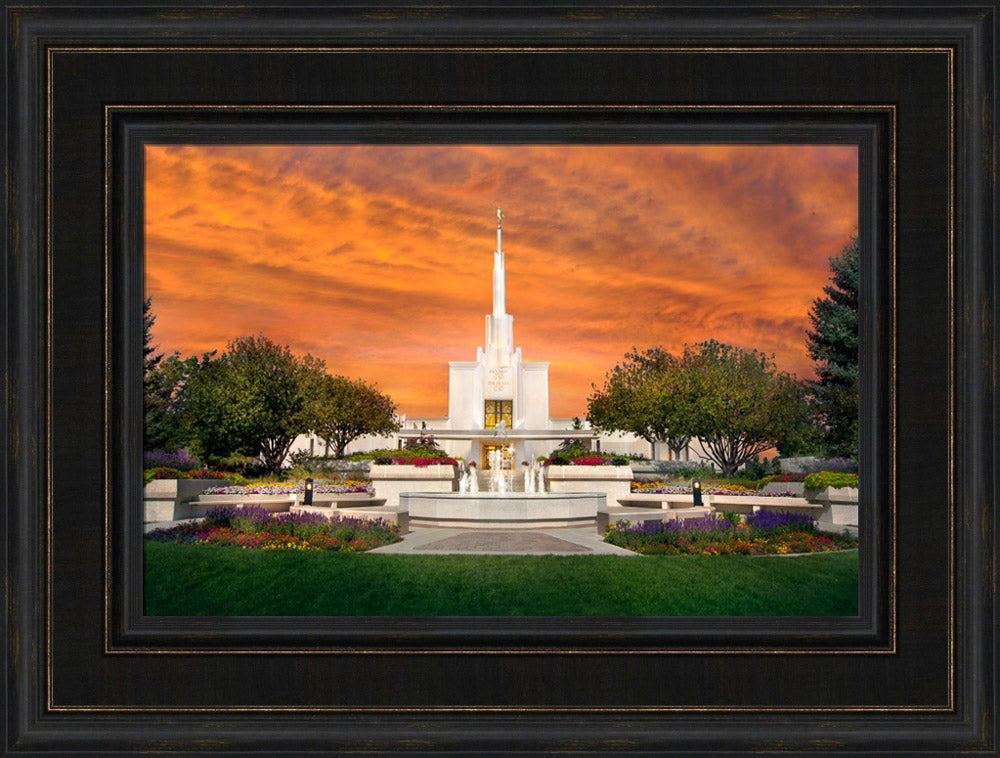 Denver Temple - Orange Sky