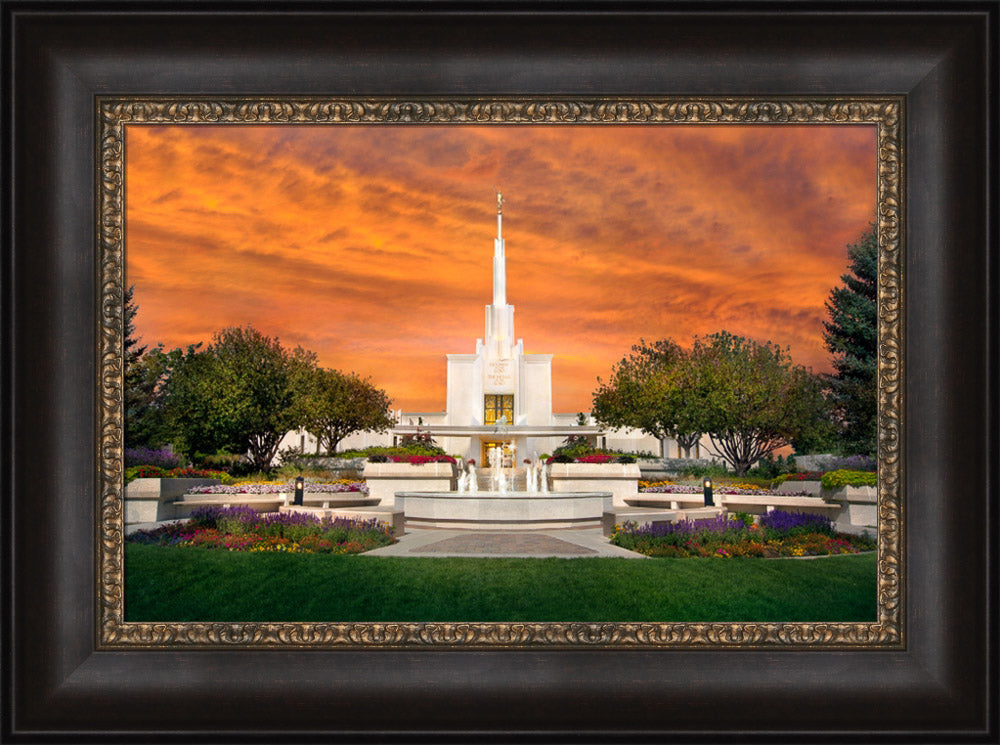 Denver Temple - Orange Sky