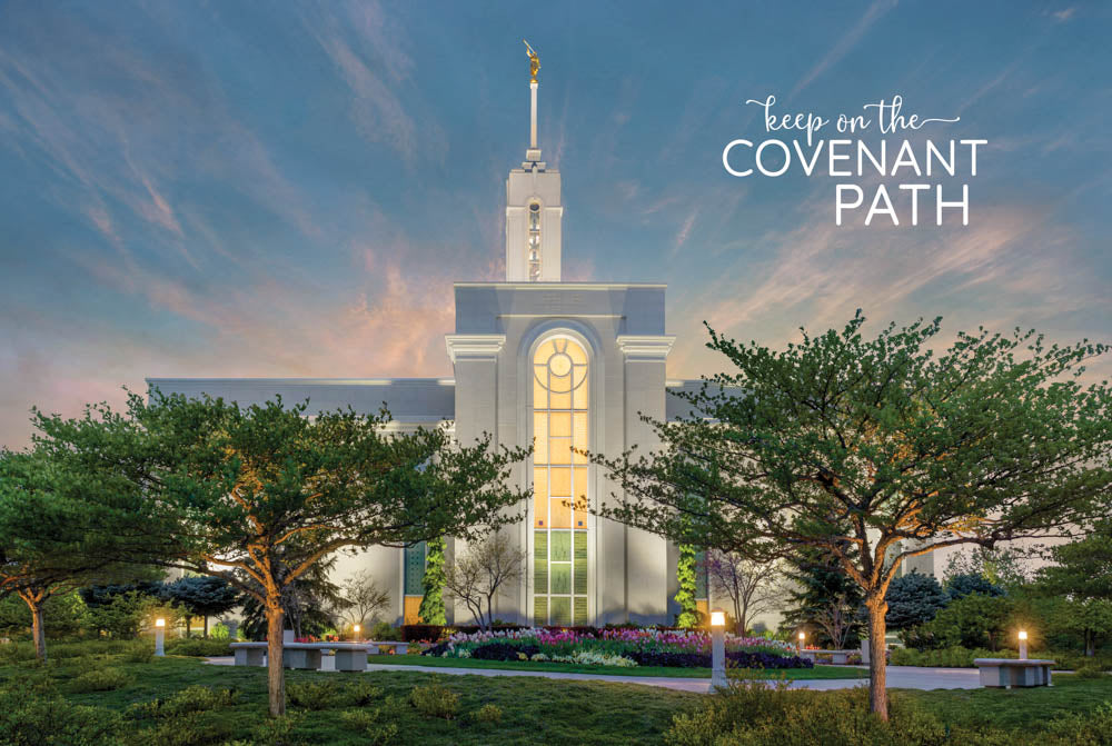Mt. Timpanogos Temple - Evening in the Garden 12x18 repositionable poster